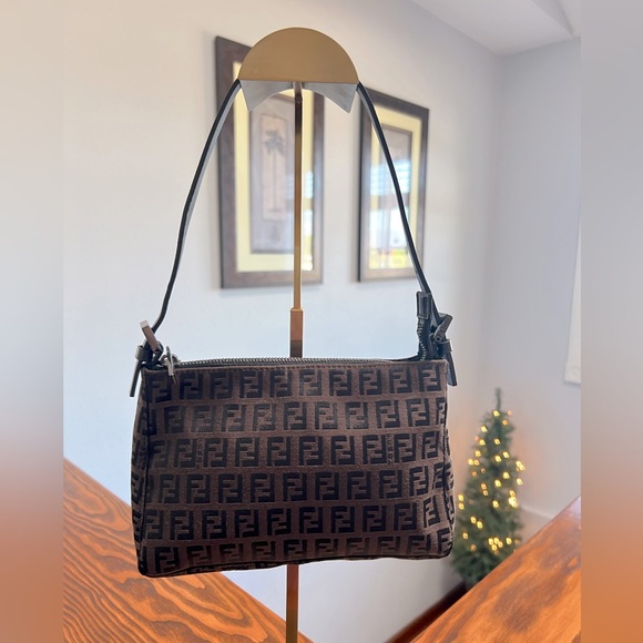 Fendi Handbags - Fendi EUC Zucca Pouchette w/ Dustbag